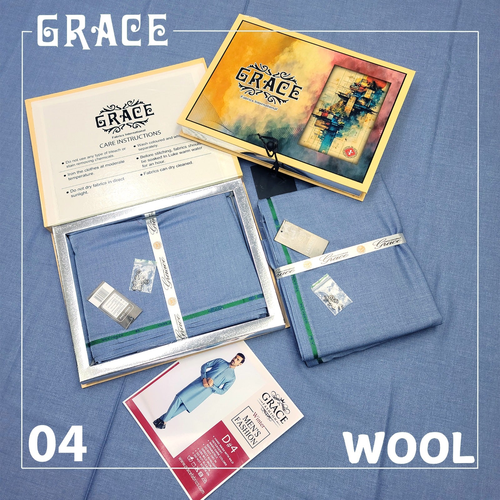 Grace Fancy Slub Wool Unstitched D-002