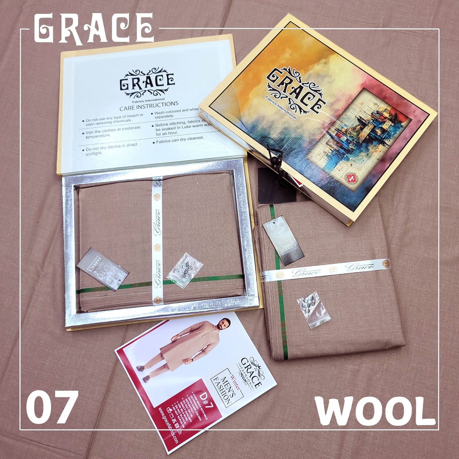 Grace Fancy Slub Wool Unstitched D-003