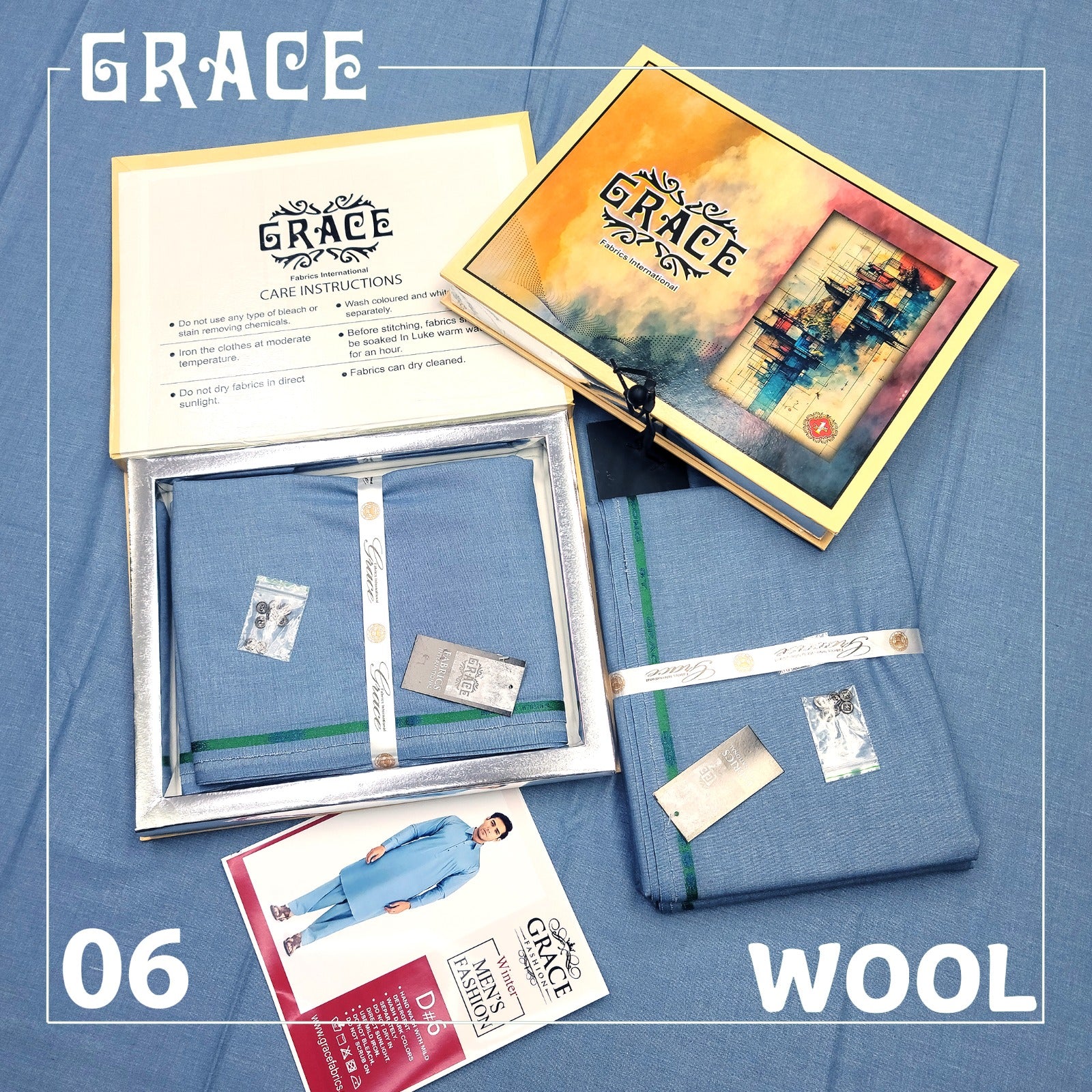 Grace Fancy Slub Wool Unstitched D-004