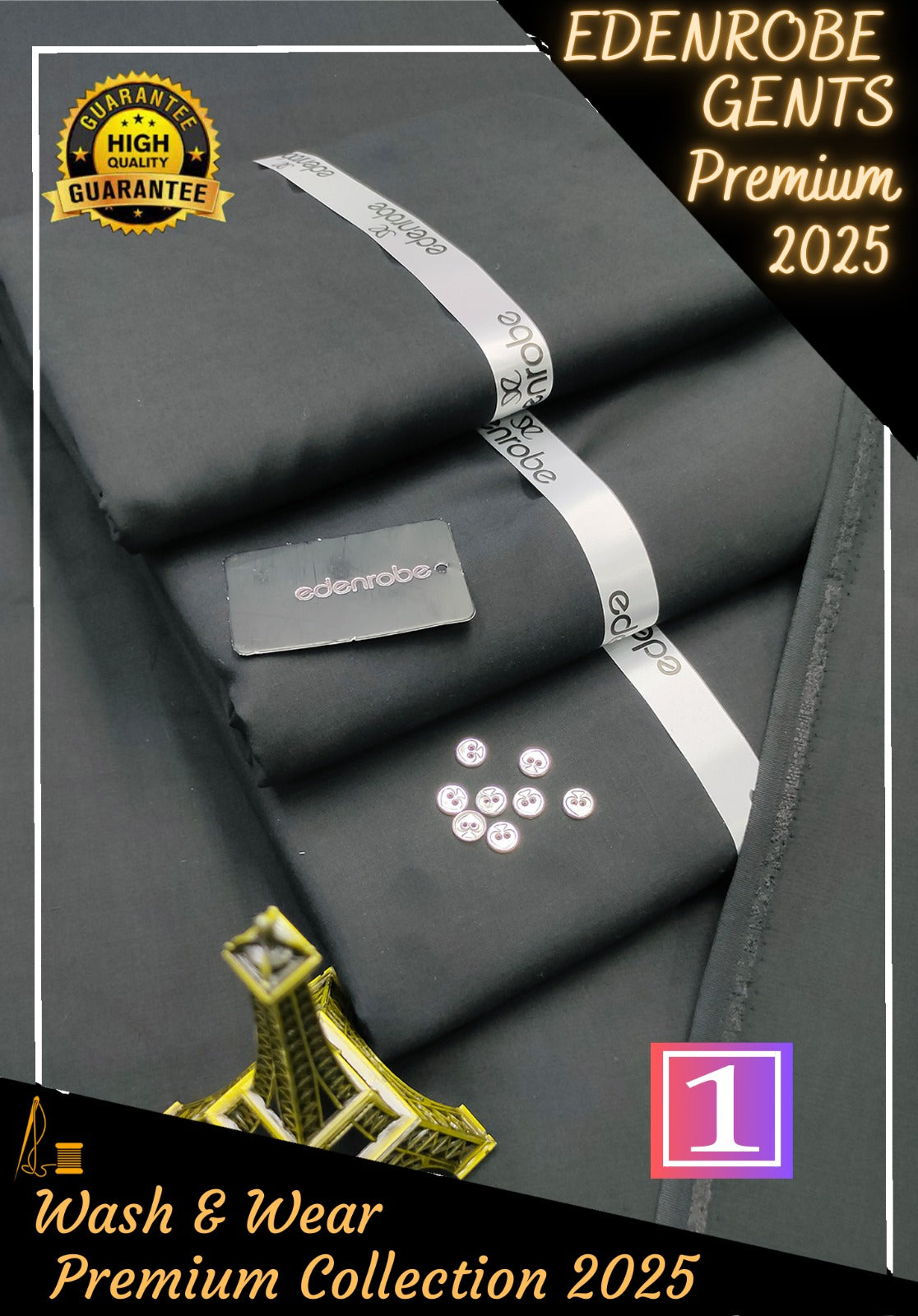 Eden Robe Premium Wash & Wear Unstitched D-001