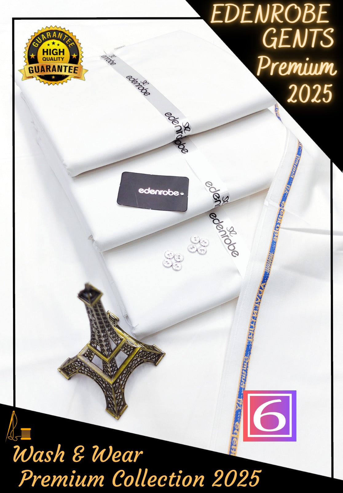 Eden Robe Premium Wash & Wear Unstitched D-006