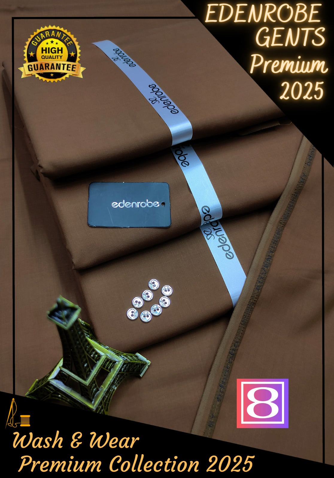 Eden Robe Premium Wash & Wear Unstitched D-008