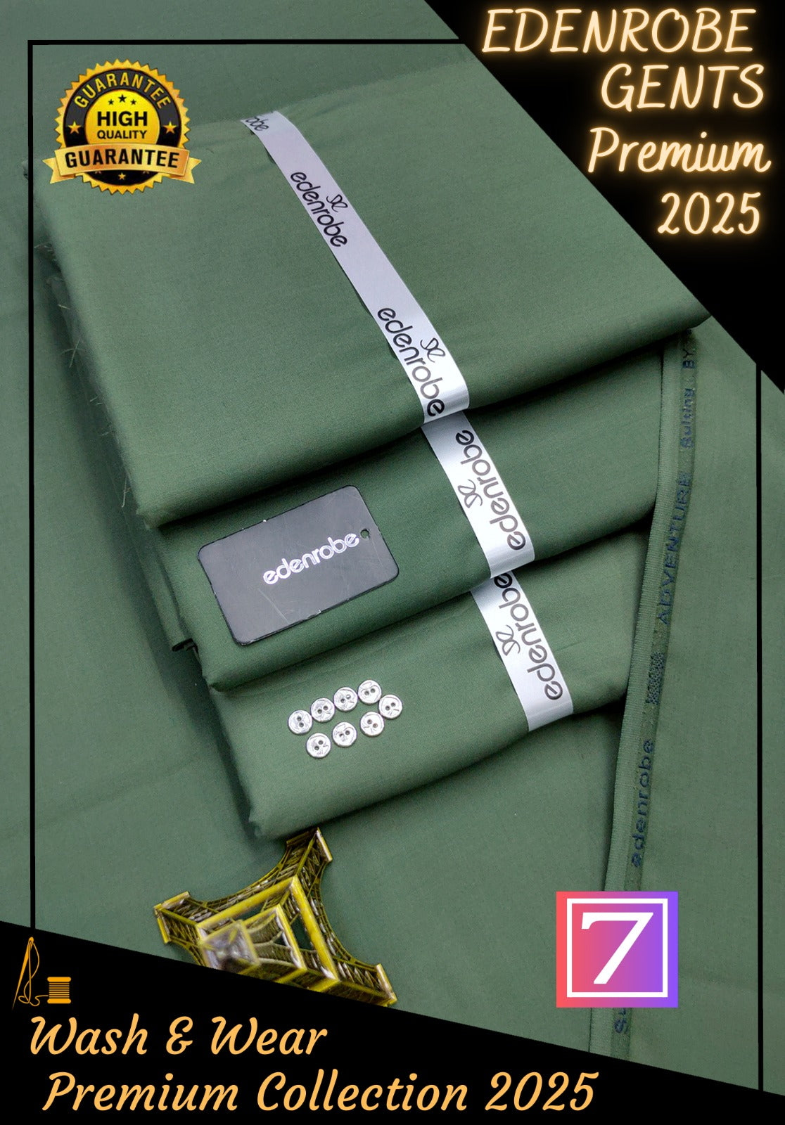 Eden Robe Premium Wash & Wear Unstitched D-007