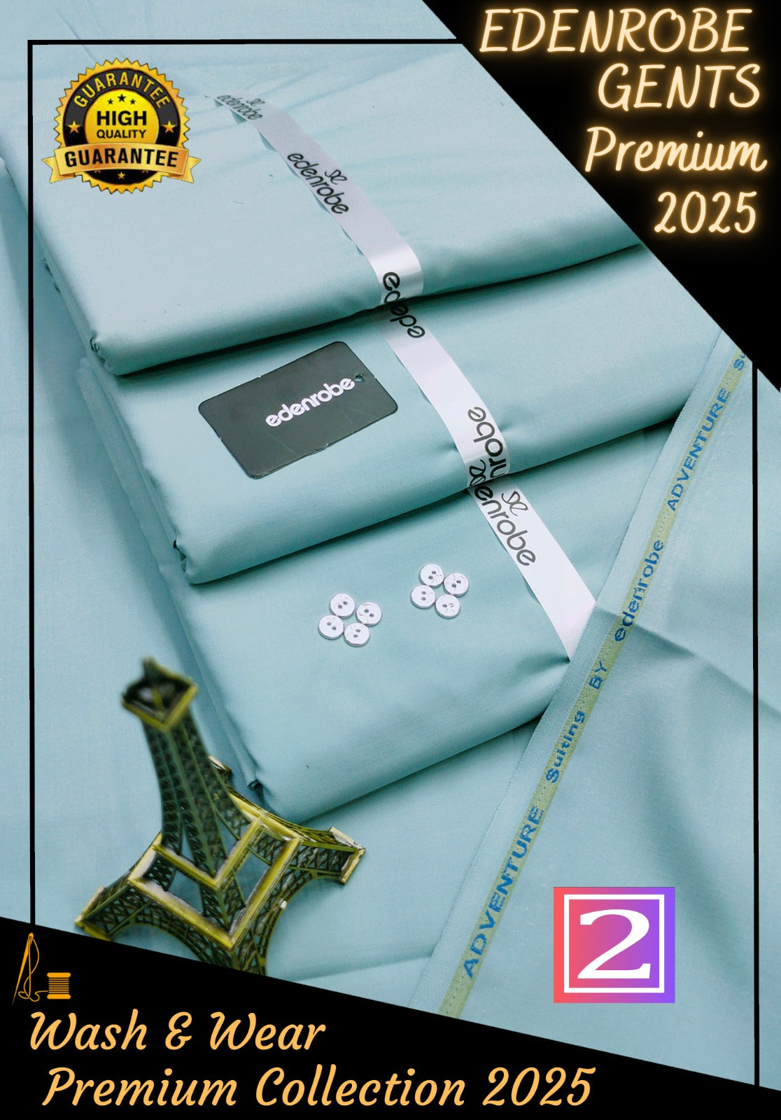 Eden Robe Premium Wash & Wear Unstitched D-002