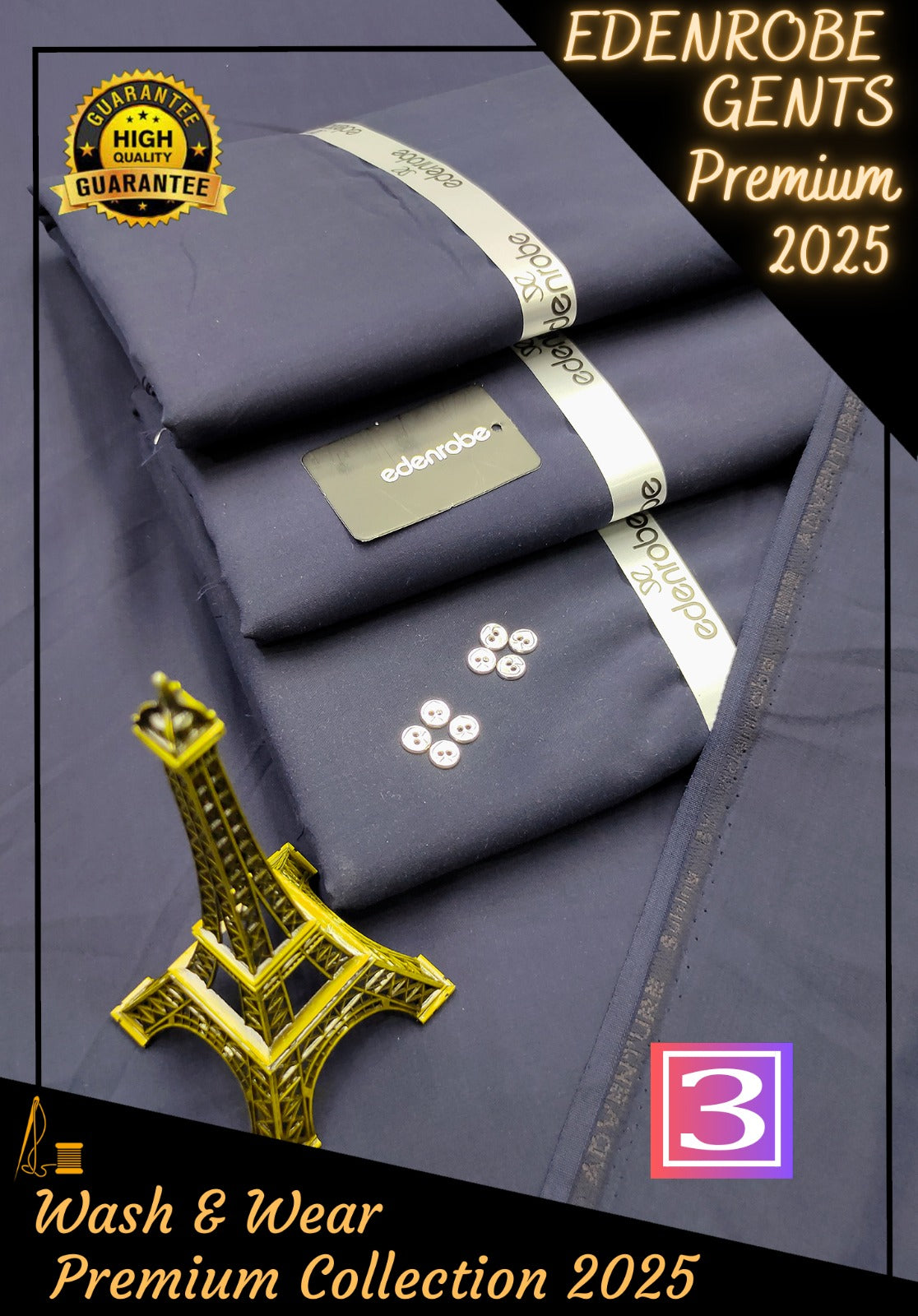 Eden Robe Premium Wash & Wear Unstitched D-003